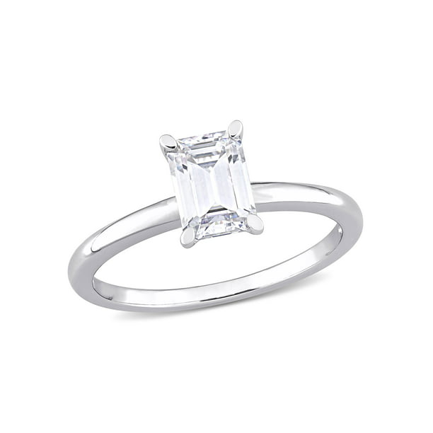 3.41 Ct White Emerald Cut Moissanite Men's Engagement Ring 925 Sterling Silver 